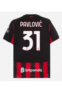 AC Milan Strahinja Pavlovic #31 Jalkapallovaatteet Kotipaita 2025-26 Lyhythihainen